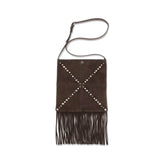 Valentino Garavani Brown Suede Leather Shoulder Bag