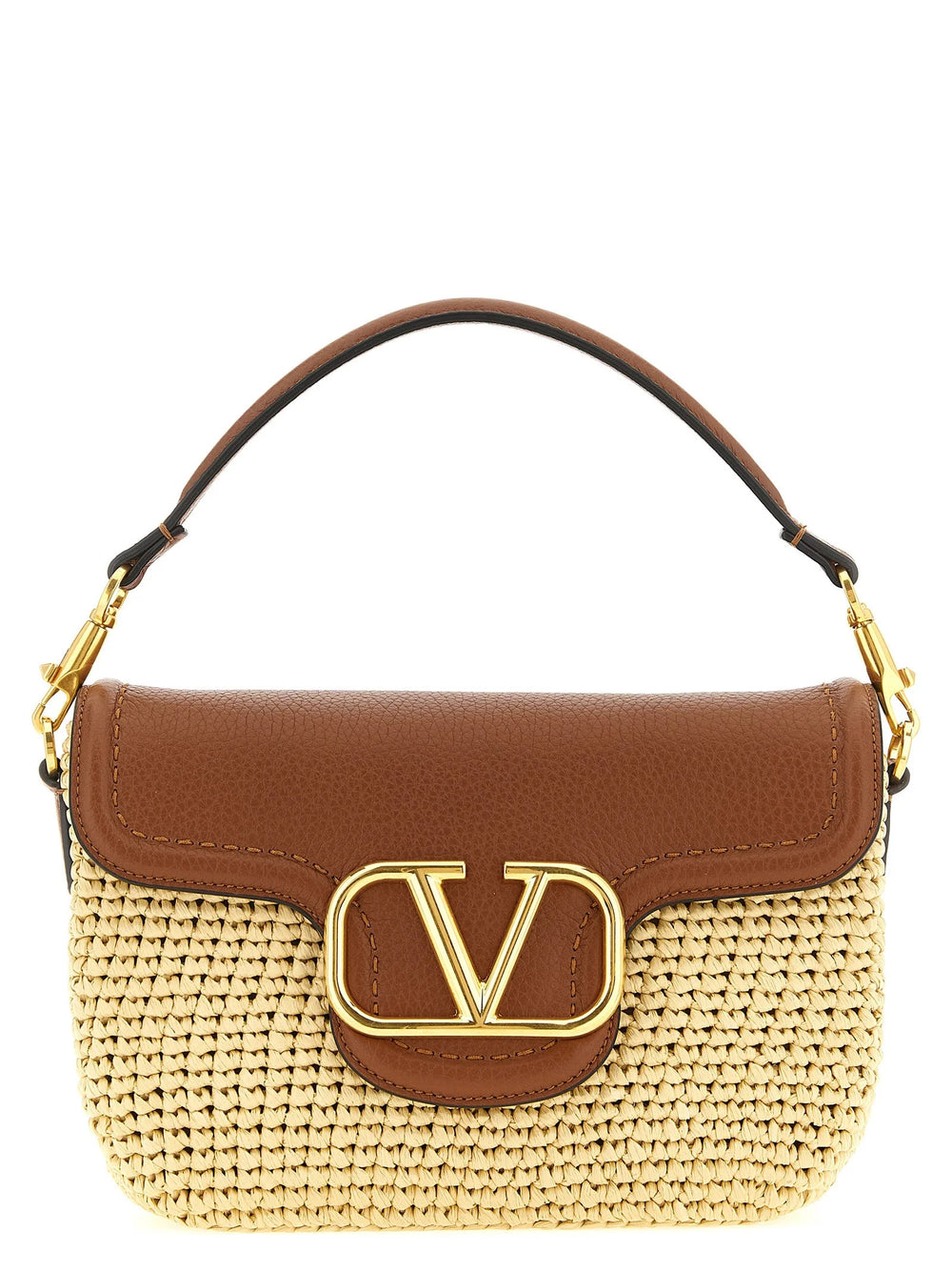Valentino Garavani Brown Viscose Shoulder Bag