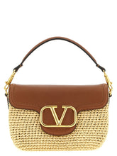 Sac bandoulière en viscose marron Valentino Garavani
