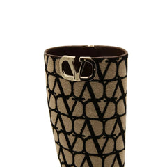 Valentino Garavani Canvas Logo Boots - EU37.5/US7.5 - Boots