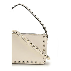 Valentino Garavani Cream Calf Leather Bos Taurus Shoulder Bag