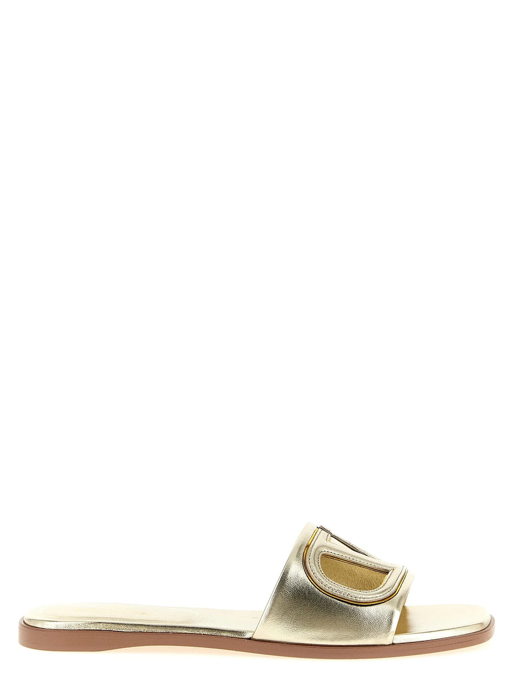 Valentino Garavani Gold Calfskin Slides - EU36.5/US6.5