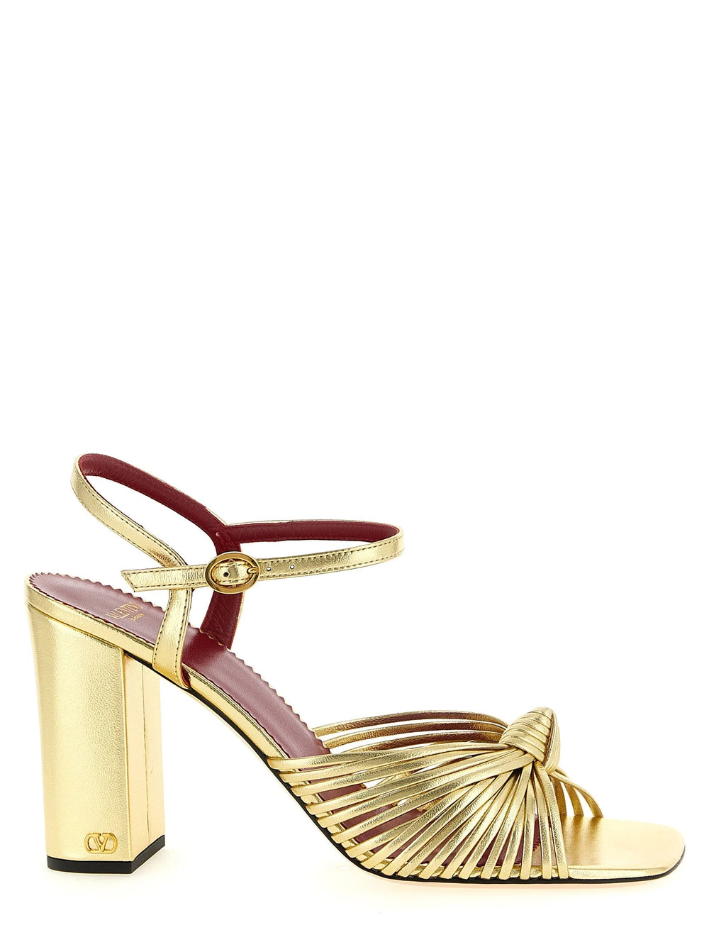 Valentino Garavani Gold Goatskin Stiletto Heel Sandals - EU40/US10