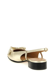 Valentino Garavani Gold Leather Ballet Flats
