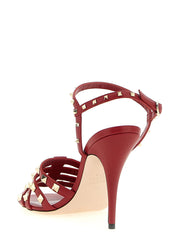 Valentino Garavani Multicolor Calfskin Stiletto Heel Sandals - EU39/US9