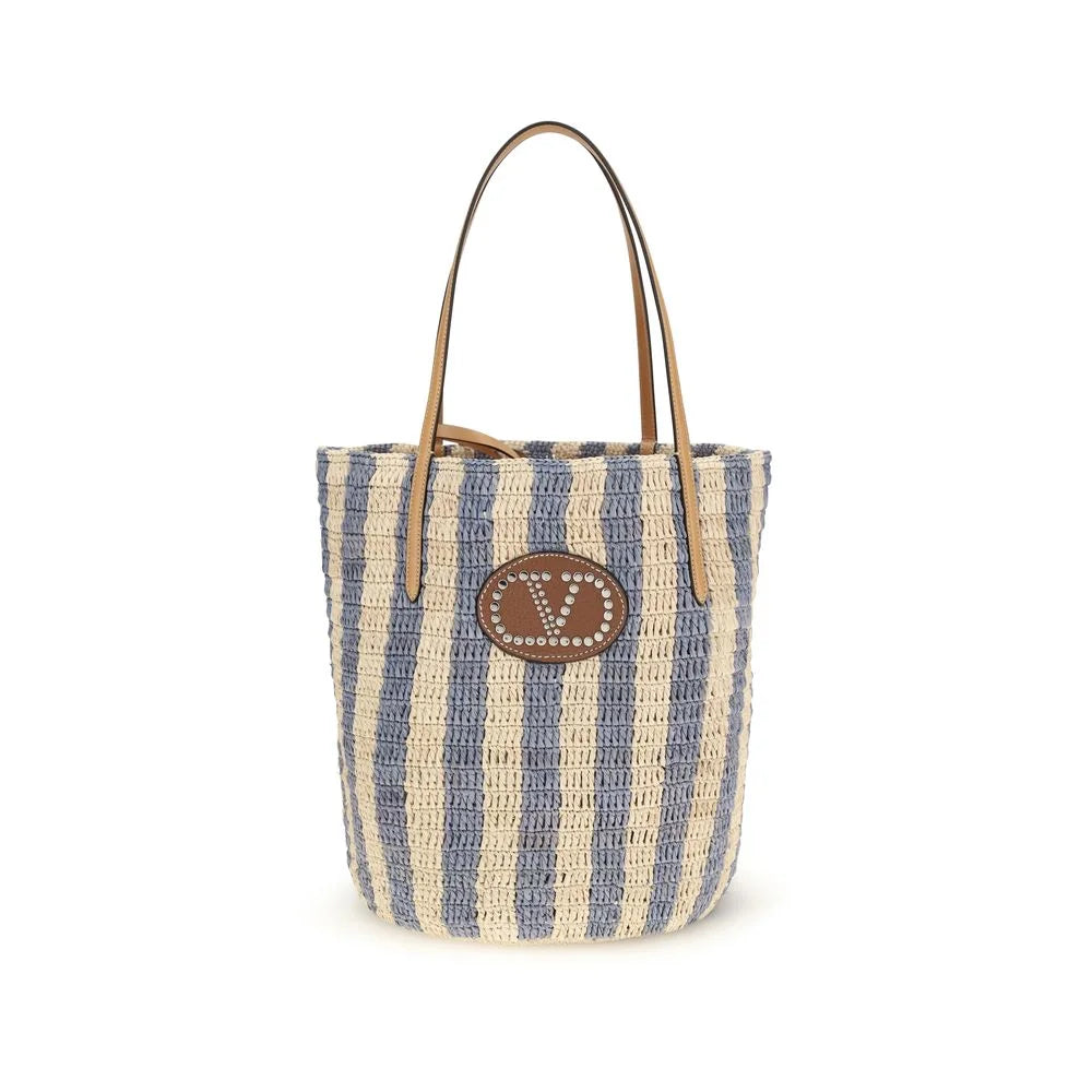 Valentino Garavani Multicolor Raffia Backet Bag