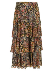 Valentino Garavani Multicolor Silk Midi Skirt