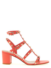 Valentino Garavani Orange Calfskin Platform Sandals - EU37.5/US7.5