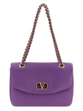 Sac bandoulière en cuir d'agneau violet Valentino Garavani
