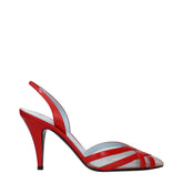 Valentino Garavani Red Leather Stiletto Heel Sandals