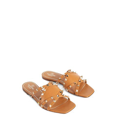 Valentino Garavani Rockstud Leather Flat Sandals - EU36.5/US6.5 - Sandals