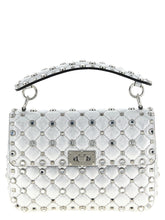 Sac bandoulière en cuir d'agneau argenté Valentino Garavani