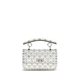Sac bandoulière en agneau argenté Valentino Garavani