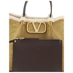 Valentino Garavani Suede and sheepskin medium Tote Bag - Shopper Bags