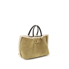 Valentino Garavani Suede and sheepskin medium Tote Bag - Shopper Bags