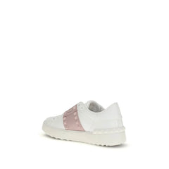 Valentino Garavani White Calf Leather Bos Taurus Athletic Sneakers