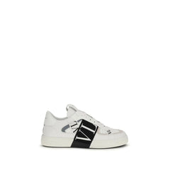 Valentino Garavani White Calf Leather Bos Taurus Low Top Sneakers