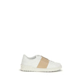 Valentino Garavani White Calf Leather Bos Taurus Low Top Sneakers