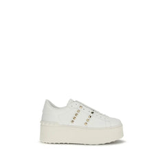 Valentino Garavani White Calf Leather Bos Taurus Platform Sneakers - EU38.5/US8.5
