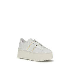 Valentino Garavani White Calf Leather Bos Taurus Platform Sneakers - EU38.5/US8.5