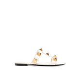 Valentino Garavani White Calfskin Flat Sandals