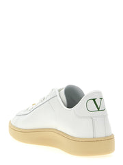 Rear view of the Valentino Garavani low top sneakers highlighting the refined heel construction and precise stitching.