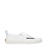 Valentino Garavani White Fabric Slip-On Loafers - Flats