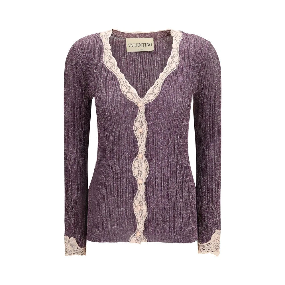 Valentino Purple Viscose Cardigan - L