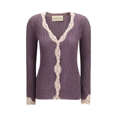 Valentino Purple Viscose Cardigan - L