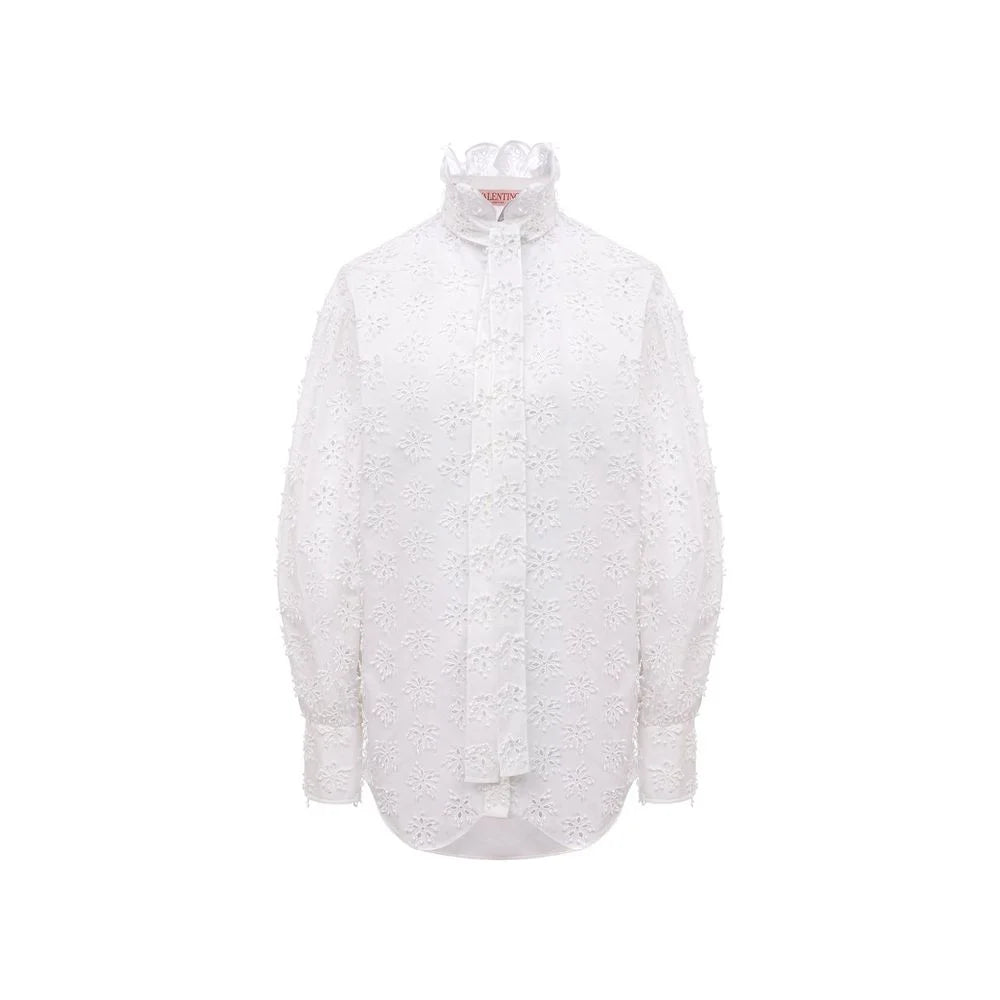 Valentino White Cotton Blouse - 40