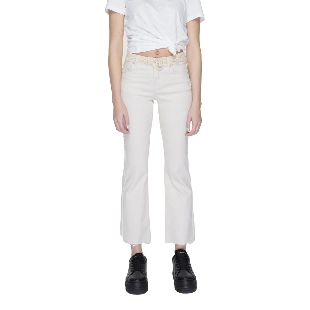 Vero Moda Beige Cotton Bootcut Jean - XL/32
