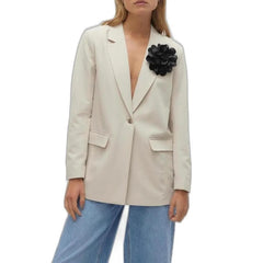 Vero Moda Beige Polyester Blazer - IT36|XXS