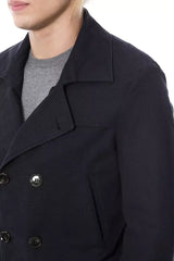 Verri Blue Cotton Men’s Blazer - Pea Coats