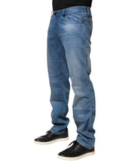Verri Blue Washed Cotton Skinny Fit Men Denim Trouser Jeans - W34