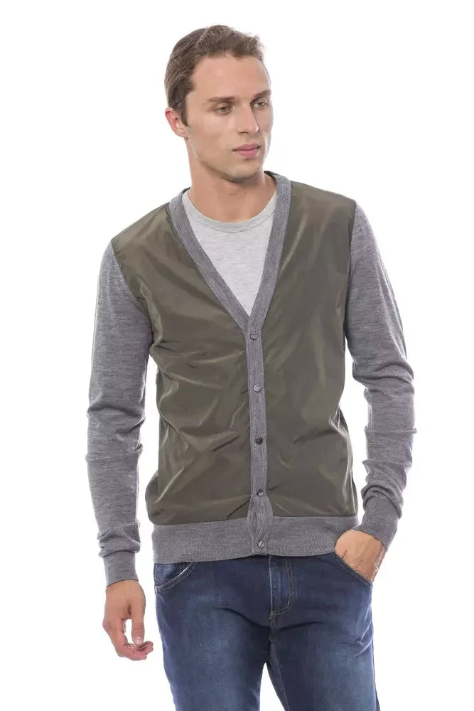 Verri Gray Wool Men Cardigan - Cardigans