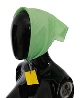 Versace Apple Green Linen Square Foulard Head Wrap Scarf - Scarves & Shawls