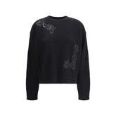 Versace Barocco Leaf Embroidered Sweater - Sweaters