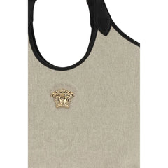 Versace Beige Cotton Shoulder Bag