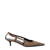 Versace Beige Fabric Mid Heel Pumps - EU36.5/US6.5 - Heels
