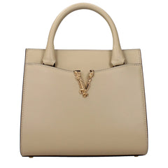 Versace Beige Leather Handbag