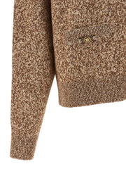 Versace Beige Virgin Wool Cardigan