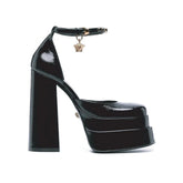 Versace Black Calfskin Platform Pumps - EU36/US6