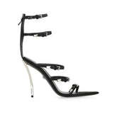Versace Black Calfskin Stiletto Heel Sandals - EU40/US10