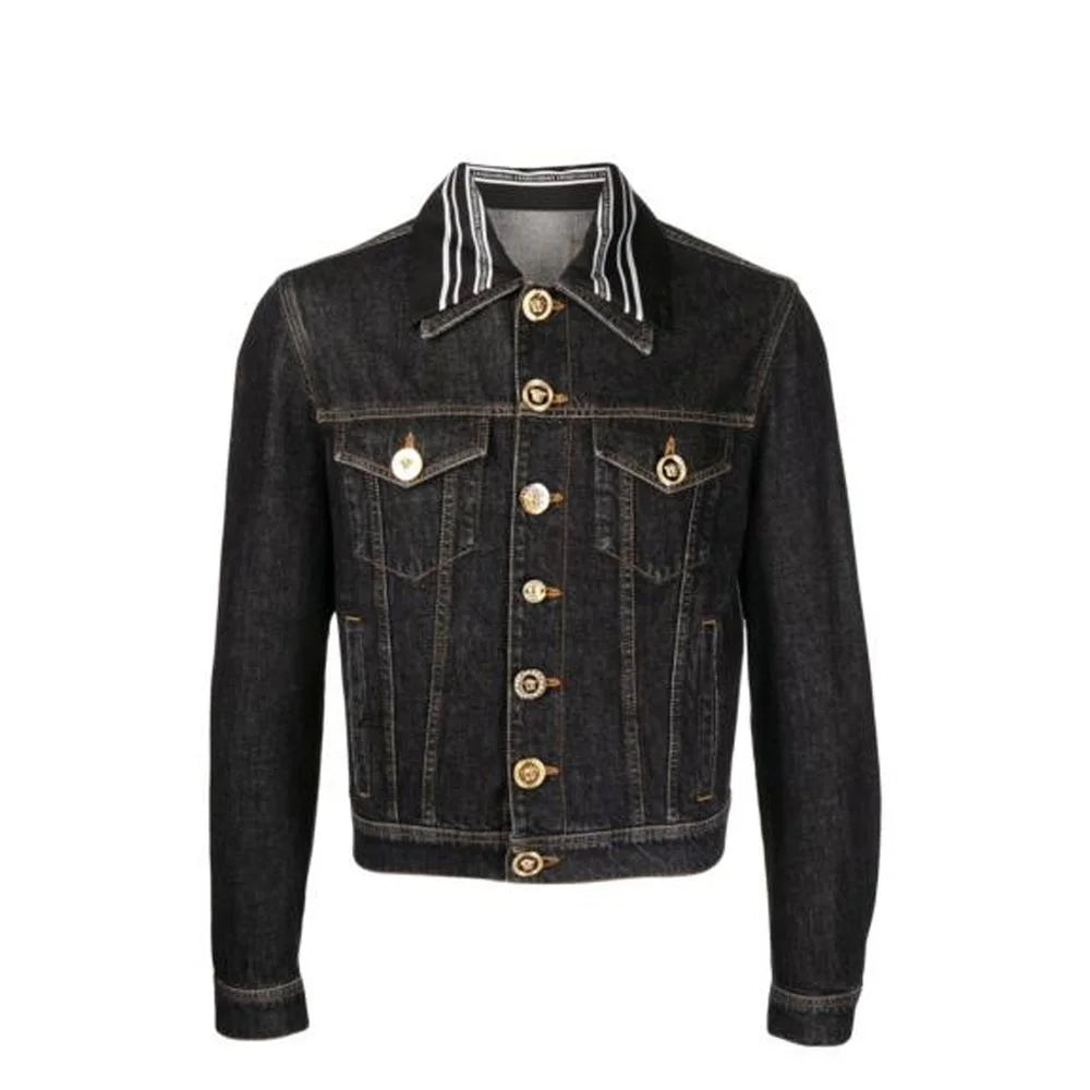 Versace Black Cotton Denim Jacket