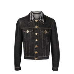 Versace Black Cotton Denim Jacket