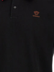 Versace Black Cotton Polo Shirt