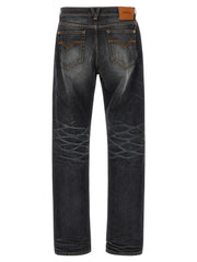Versace Black Cotton Straight-Leg Jeans - W32
