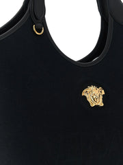 Versace Black Cotton Tote Bag