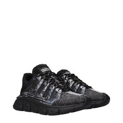 Versace Black Fabric Athletic Sneakers - EU40.5/US7.5