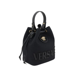 Versace Black Fabric Backet Bag